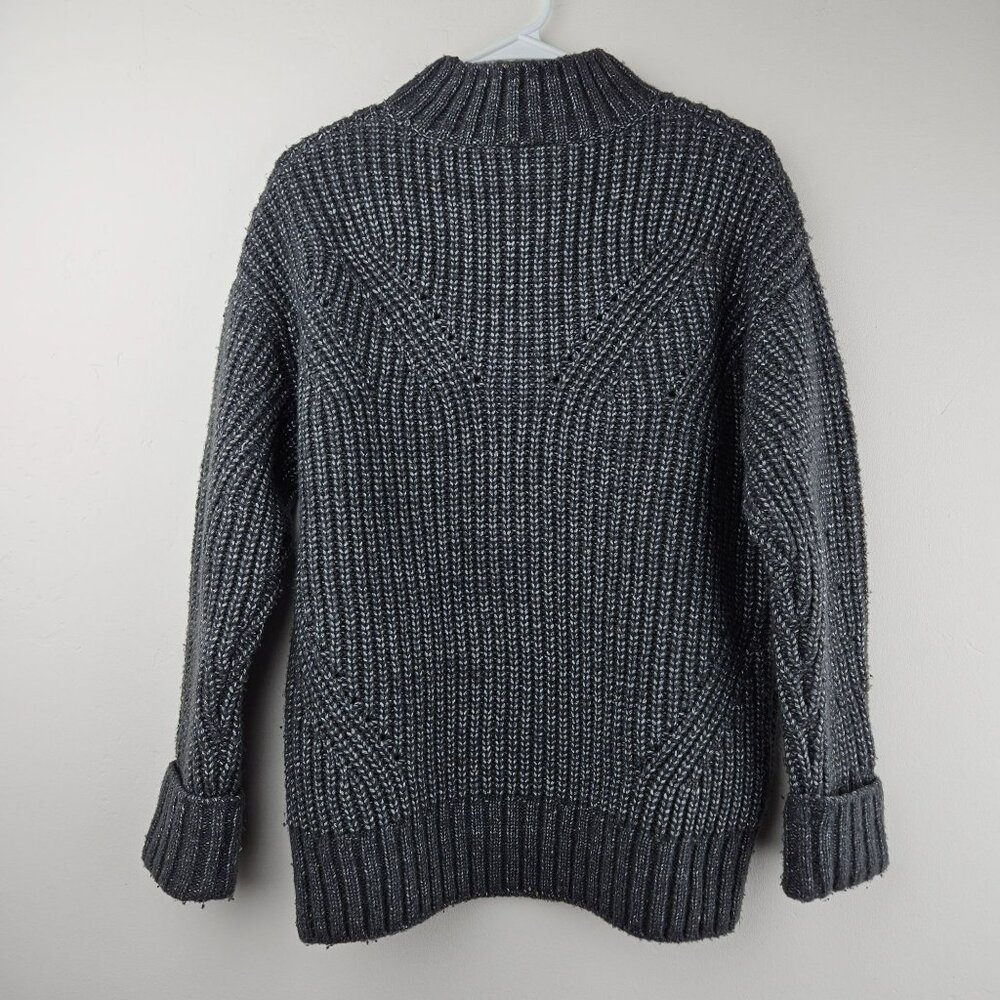COLUMBIA Cable Knit Sweater Mens XS Oversized Fisherman Gray Wool Blend NICE - Picture 12 of 14